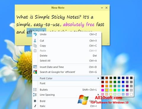 स्क्रीनशॉट Simple Sticky Notes Windows 10