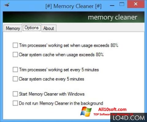स्क्रीनशॉट Memory Cleaner Windows 10