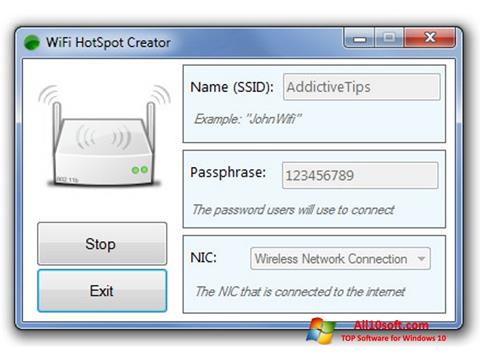 स्क्रीनशॉट Wi-Fi HotSpot Creator Windows 10