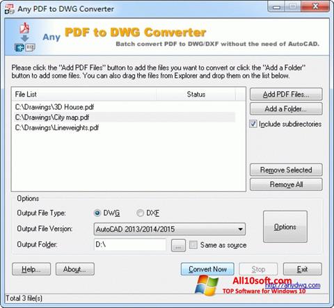 स्क्रीनशॉट PDF to DWG Converter Windows 10