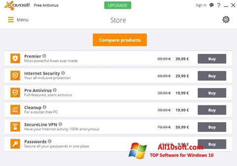 स्क्रीनशॉट Avast Free Antivirus Windows 10