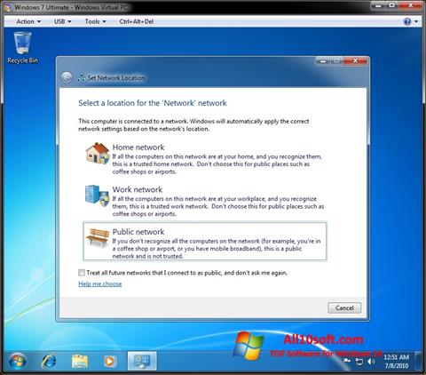 स्क्रीनशॉट Windows Virtual PC Windows 10