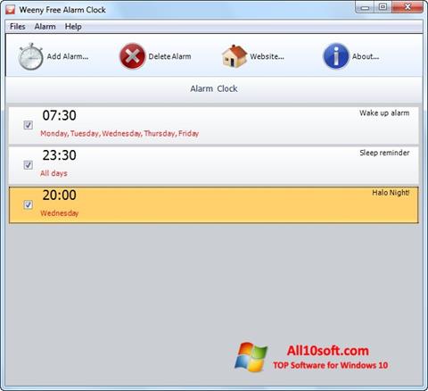 स्क्रीनशॉट Free Alarm Clock Windows 10