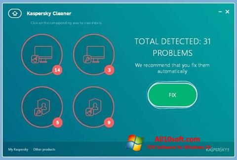 स्क्रीनशॉट Kaspersky Cleaner Windows 10