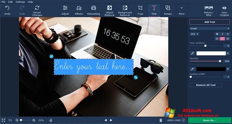 स्क्रीनशॉट Movavi Photo Editor Windows 10