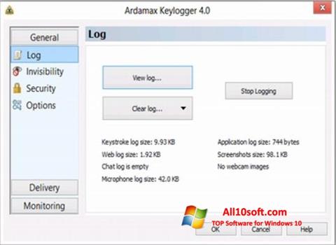 स्क्रीनशॉट Ardamax Keylogger Windows 10