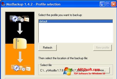 स्क्रीनशॉट MozBackup Windows 10