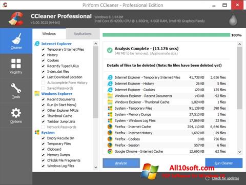 स्क्रीनशॉट CCleaner Windows 10