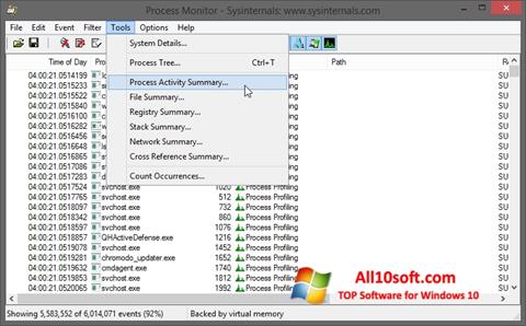 स्क्रीनशॉट Process Monitor Windows 10