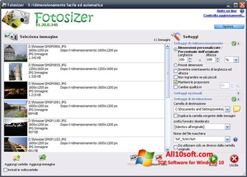 स्क्रीनशॉट Fotosizer Windows 10