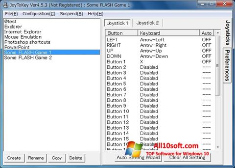 स्क्रीनशॉट JoyToKey Windows 10