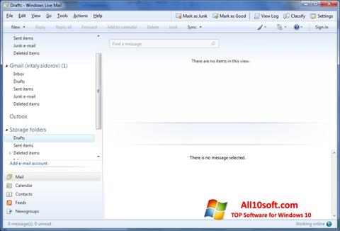 स्क्रीनशॉट Windows Live Mail Windows 10
