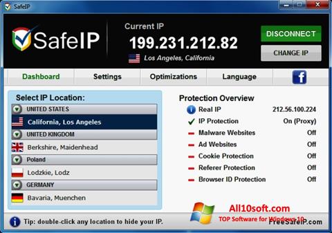 स्क्रीनशॉट SafeIP Windows 10