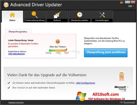 स्क्रीनशॉट Advanced Driver Updater Windows 10